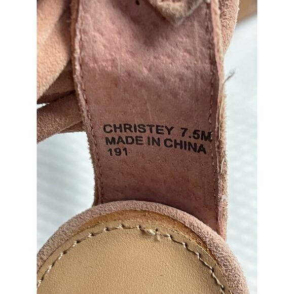 Steve Madden Christey Leather Suede Ballet Pink Ballet Heel Sandals Women's 7.5M - Picture 7 of 9